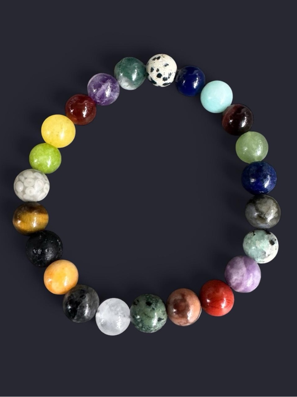 Mixed Gemstone Bead Bracelet 8mm